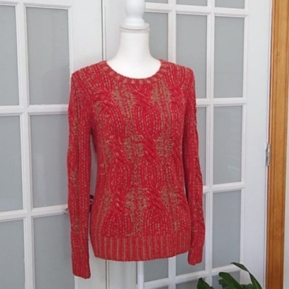 Madewell Chunky Cable Knit Wool Blend Sweater - Picture 2 of 11